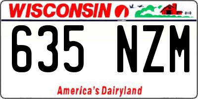 WI license plate 635NZM