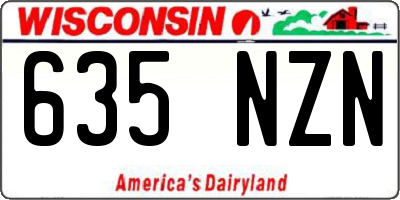 WI license plate 635NZN