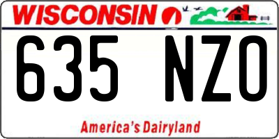 WI license plate 635NZO