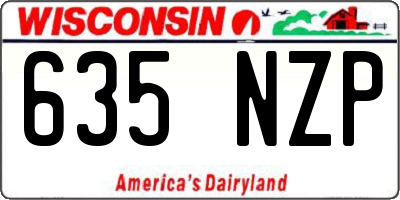 WI license plate 635NZP