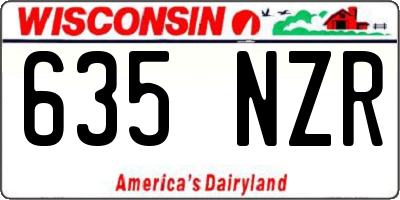 WI license plate 635NZR