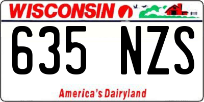 WI license plate 635NZS