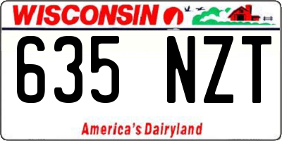 WI license plate 635NZT