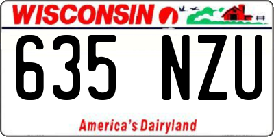 WI license plate 635NZU