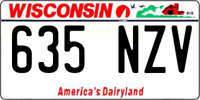 WI license plate 635NZV