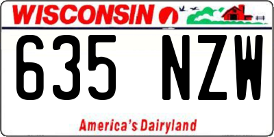 WI license plate 635NZW