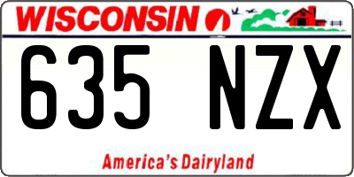 WI license plate 635NZX