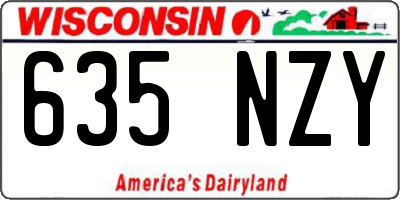WI license plate 635NZY