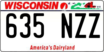 WI license plate 635NZZ