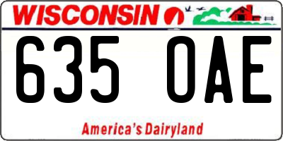 WI license plate 635OAE