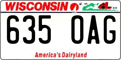 WI license plate 635OAG