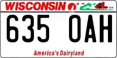 WI license plate 635OAH
