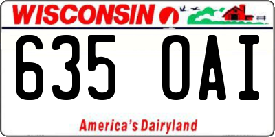 WI license plate 635OAI