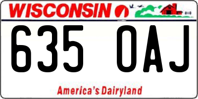 WI license plate 635OAJ