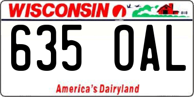 WI license plate 635OAL