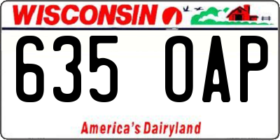 WI license plate 635OAP
