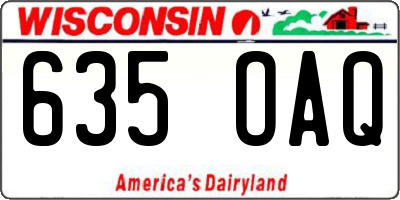 WI license plate 635OAQ