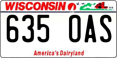 WI license plate 635OAS