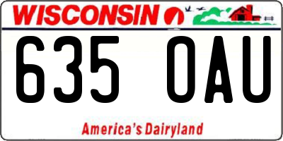 WI license plate 635OAU