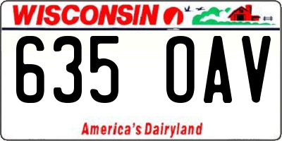 WI license plate 635OAV