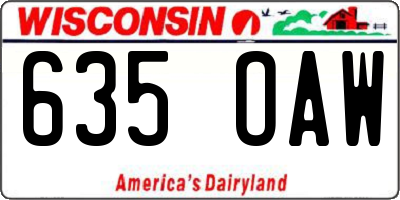 WI license plate 635OAW