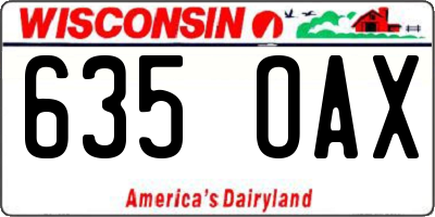 WI license plate 635OAX