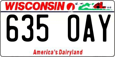 WI license plate 635OAY
