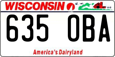 WI license plate 635OBA