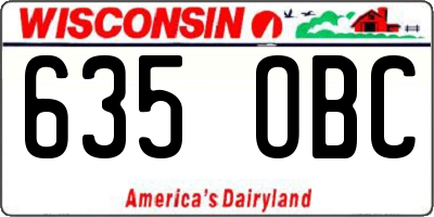 WI license plate 635OBC