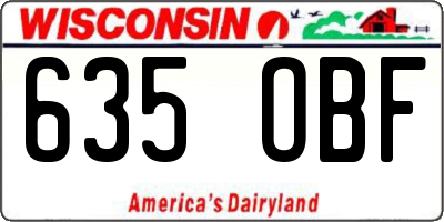 WI license plate 635OBF