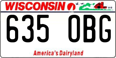 WI license plate 635OBG