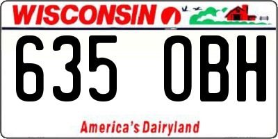 WI license plate 635OBH