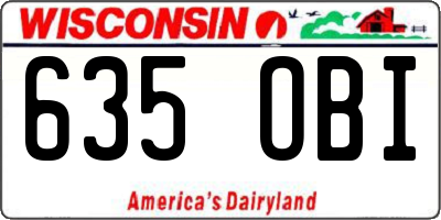 WI license plate 635OBI