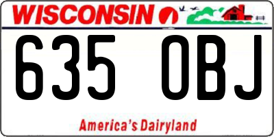 WI license plate 635OBJ