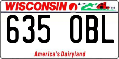 WI license plate 635OBL