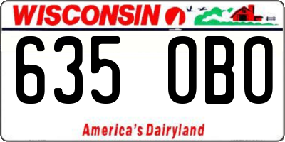 WI license plate 635OBO