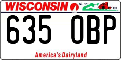 WI license plate 635OBP