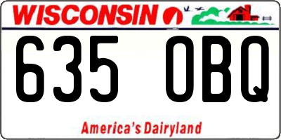 WI license plate 635OBQ