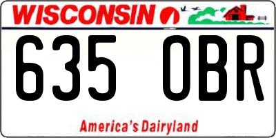 WI license plate 635OBR