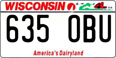 WI license plate 635OBU