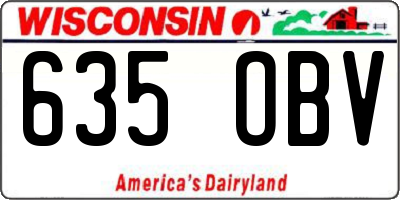 WI license plate 635OBV