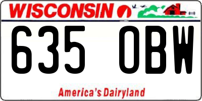 WI license plate 635OBW