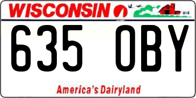 WI license plate 635OBY