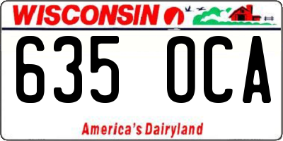 WI license plate 635OCA