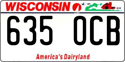 WI license plate 635OCB