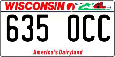 WI license plate 635OCC