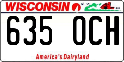 WI license plate 635OCH