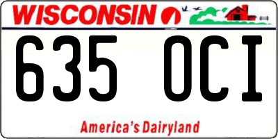 WI license plate 635OCI