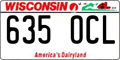 WI license plate 635OCL