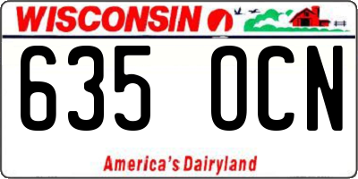 WI license plate 635OCN